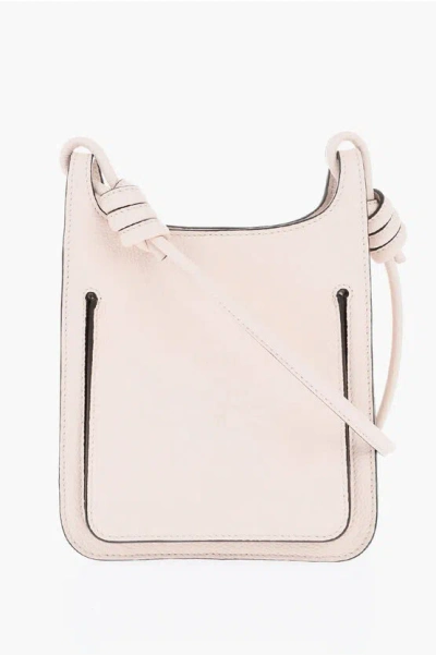 Mcm Textuted Leather Mini Shoulder Bag In Pink