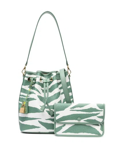 Mcm Beuteltasche Mit Tiger-print In Grün