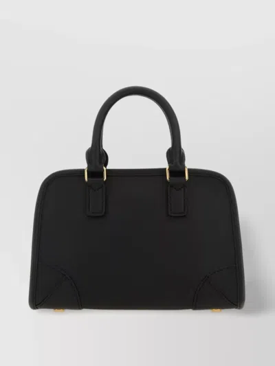 Mcm Tonal Hardware Mini Handbag In Smooth Leather With Detachable Strap In Black