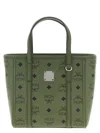 Mcm Mini Toni Visetos-monogram Top-zip Tote Bag In Green