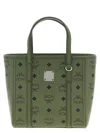Mcm Mini Toni Visetos-monogram Top-zip Tote Bag In Green