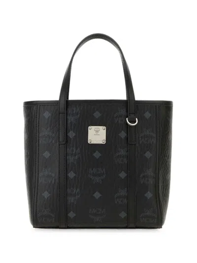 Mcm Toni Monogram Leather Tote Bag In Black