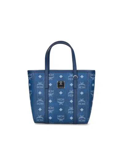 Mcm 'toni Shopper' Small Tote Bag In Blue