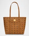 Mcm Toni Small Visetos Shopper Tote Bag In Cognac