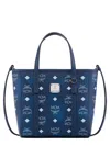Mcm Toni Top-zip Mini Bag In Visetos In Blue