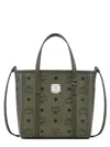 Mcm Mini Toni Visetos-monogram Top-zip Tote Bag In Green