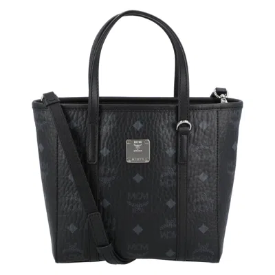 Mcm Toni Top-zip Shopper In Visetos In Black