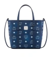 Mcm Toni Top-zip Shopper In Visetos In Blue