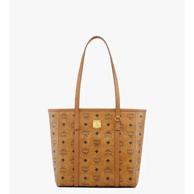 Mcm Himmel Medium Visetos Leather Tote Bag In Brown