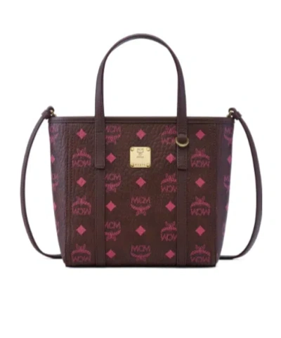 Mcm Toni Top-zip Shopper In Visetos In Cinnamon