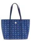 Mcm Toni Visetos Monogram Canvas Top-zip Tote Bag In Blue