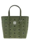 Mcm Mini Toni Visetos-monogram Top-zip Tote Bag In Green