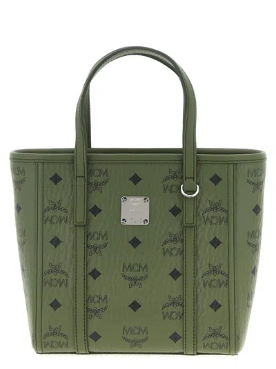 Mcm Toni Mini Shopping Bag In Green