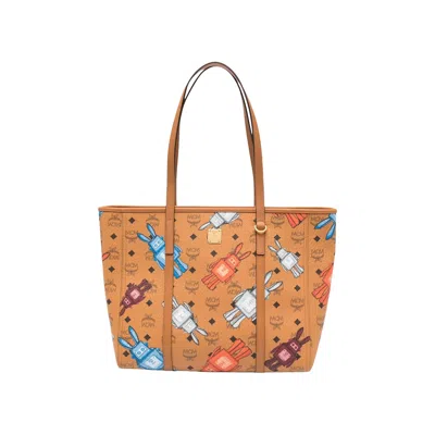 Pre-owned Mcm Toni Vi Hybrid Medium Shopper 'cognac' | Tan | Men's Size Onesize In Brown