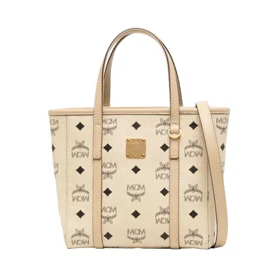 Pre-owned Mcm Toni Vi Mini Shopper 'beige/black' | Cream | Men's Size Onesize