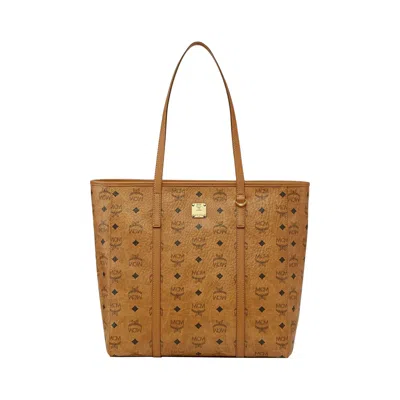 Pre-owned Mcm Toni Vi Shopper Medium Bag 'cognac' | Tan | Men's Size Onesize In Brown