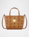 Mcm Toni Visetos Leather Shopper Shoulder Bag In Cognac