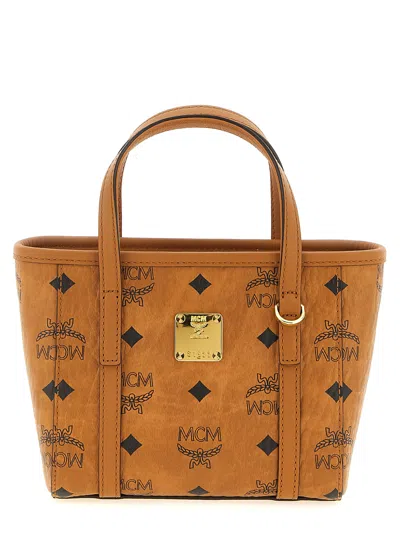 Mcm Toni X-mini Shopping Bag In Brown