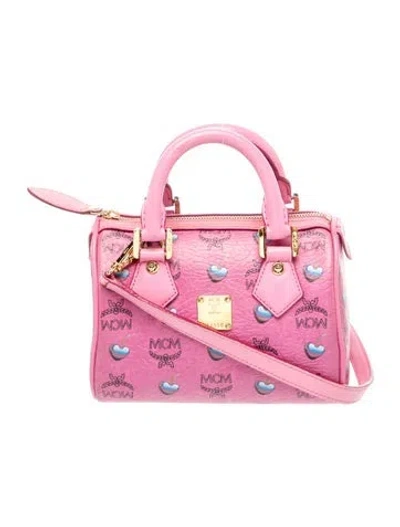 Pre-owned Mcm Top Handle Bag In Pink