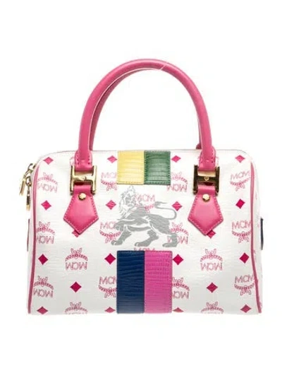 Pre-owned Mcm Top Handle Bag In White