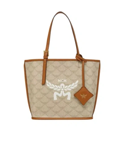 Mcm Top Handle Handbag In Nude