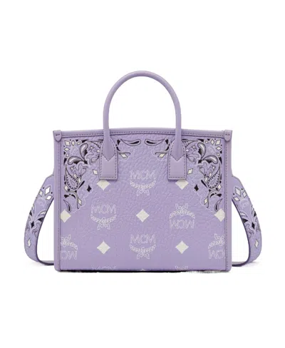 Mcm Top Handle Shoulder Bag In Purple