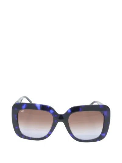Mcm Tortoiseshell-effect Geometric-frame Sunglasses In Multi