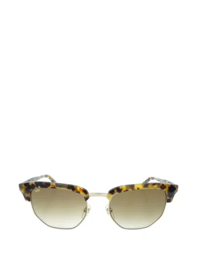 Mcm Tortoiseshell-effect Rectangle-frame Sunglasses In Brown