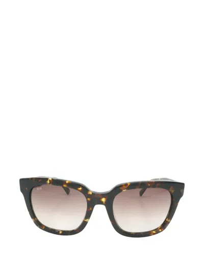 Mcm Tortoiseshell-effect Square-frame Sunglasses In Brown