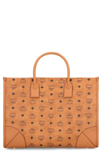Mcm Tote Bag Munich In Visetos In Brown