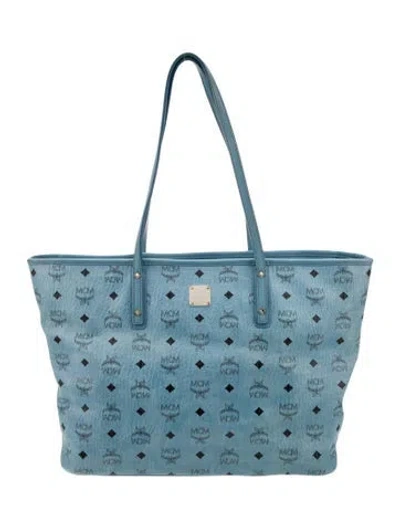 Pre-owned Mcm Tote In Blue