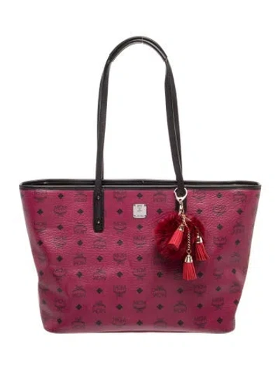 Pre-owned Mcm Tote In Burgundy