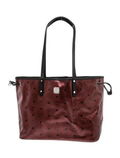 Pre-owned Mcm Tote In Metallic/red