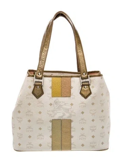 Pre-owned Mcm Tote In Neutral