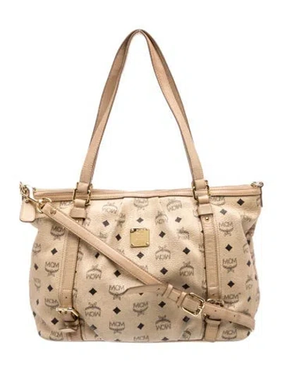 Pre-owned Mcm Tote In Neutrals