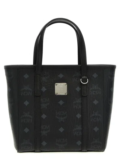 Mcm Women Printed Canvas Mini Tony Handbag In Black