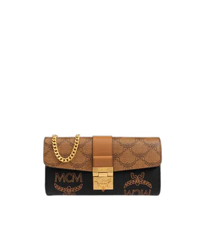Mcm Tracy Alphabet Chain Wallet In Brown