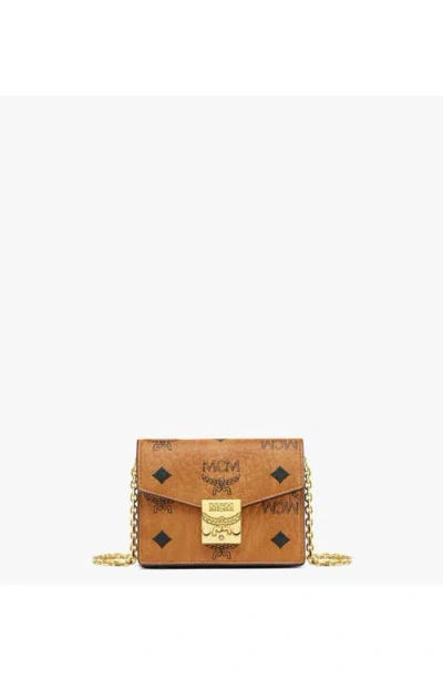 Mcm Tracy Chain Card Wallet In Brown