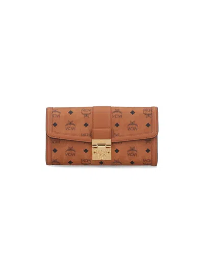 Mcm "tracy" Chain Wallet Brown