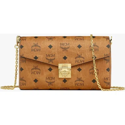 Mcm Tracy Chain Wallet In Cognac