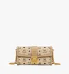 Mcm Tracy Chain Wallet In Visetos In Beige + Black