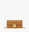 Mcm Tracy Chain Wallet In Visetos In Cognac