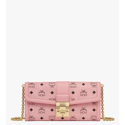 Mcm Tracy Chain Wallet In Visetos In Pink