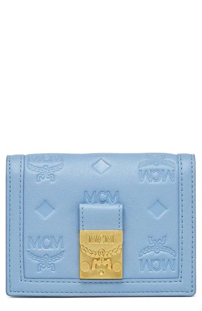 Mcm Tracy Embossed Leather Wallet In Della Robbia Blue
