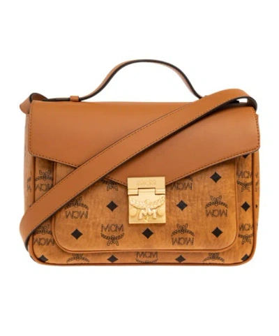 Mcm Tracy Small Shoulder Bag In Brown