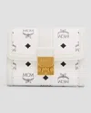 Mcm Small Tracy Visetos-print Tri-fold Wallet In White