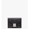 Mcm Tracy Three-fold Wallet In Visetos In Black