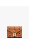 Mcm Visetos-print Leather Foldover Purse In Brown