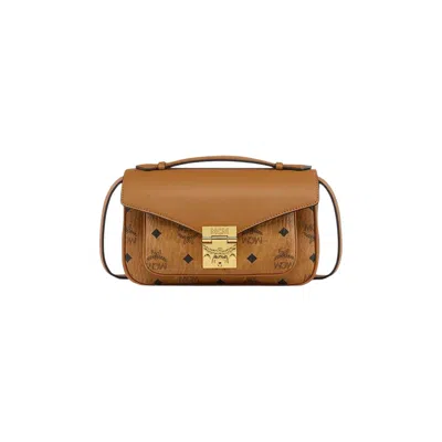Pre-owned Mcm Tracy Vi Medium Crossbody 'cognac' | Tan | Men's Size Onesize In Brown