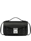 Mcm Tracy Visetos Cross Body Bag In Black